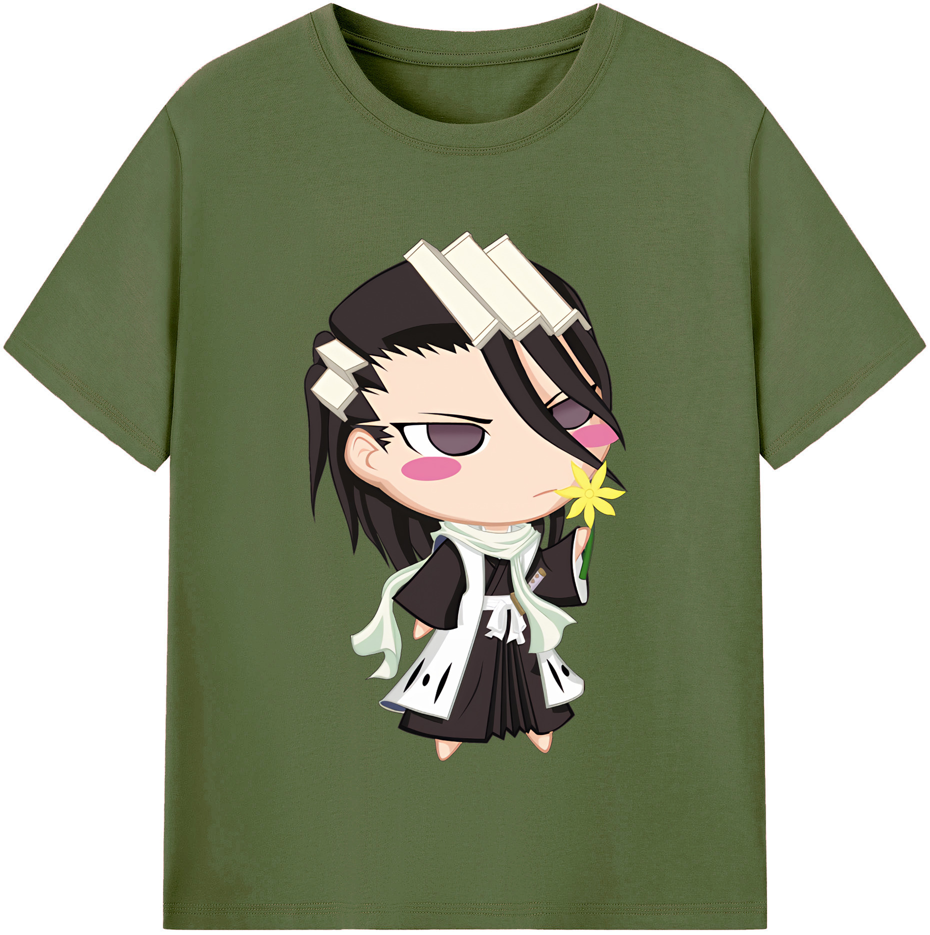 （画像用） ブリーチ くちき びゃくや BLEACH Kuchiki Byakuya 綿100％半袖Tシャツ（フロントプリント）